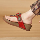 Vanguard Women's Bohemian Wedge Thong Sandals