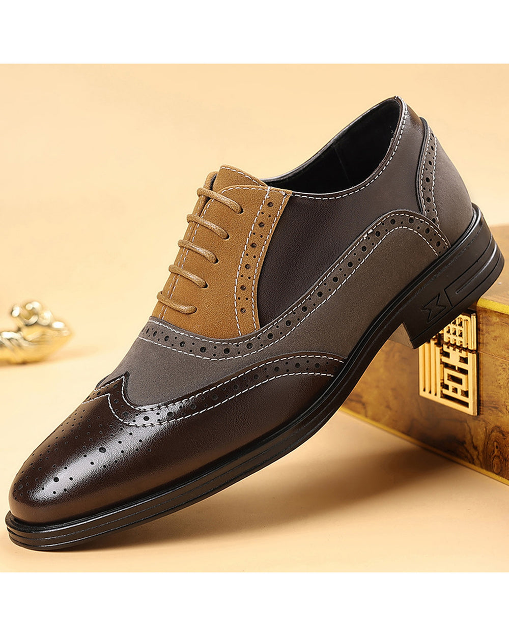 Men's Classic Brogue Leather Shoes - Product Image 6