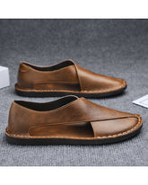 Men's Genuine Leather Breathable Slip-On Summer Sandals - Product Image 1