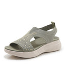 Women's Rhinestone Platform Sporty Comfort Sandals - Product Image 4