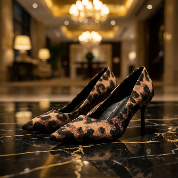 A walk on the stylish side.Classic, chic, and endlessly versatile. Our new leopard print heels are the perfect access...