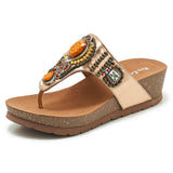 Vanguard Women's Bohemian Wedge Thong Sandals