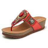 Vanguard Women's Bohemian Wedge Thong Sandals
