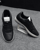 United Colors of Benetton Men's Black Suede & Leather Sneakers