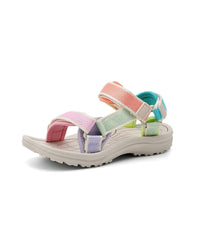 Girls Open-Toe Soft-Sole Beach Sandals in Macaron Multi-Color