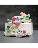 Girls Open-Toe Soft-Sole Beach Sandals in Macaron Multi-Color - Product Image 4