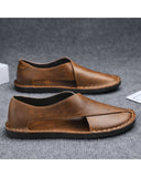 Men's Genuine Leather Breathable Slip-On Summer Sandals - Product Image 1