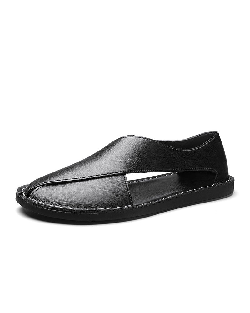 Men's Genuine Leather Breathable Slip-On Summer Sandals - Product Image 7