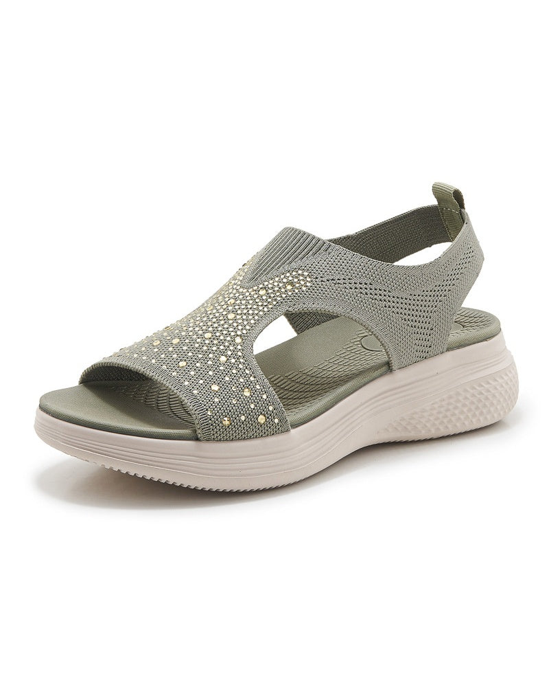 Women's Rhinestone Platform Sporty Comfort Sandals - Product Image 4