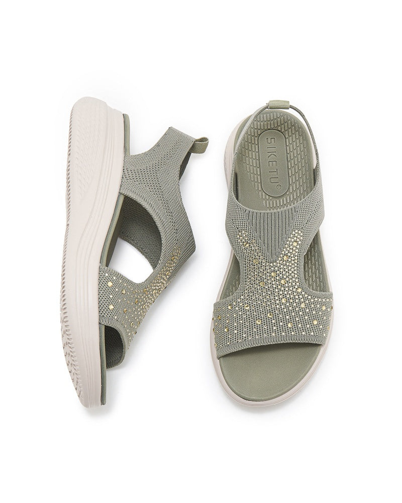 Women's Rhinestone Platform Sporty Comfort Sandals - Product Image 6